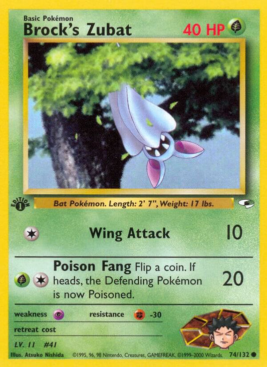 Pokemon Brock's Zubat 74/132 Gym Heroes