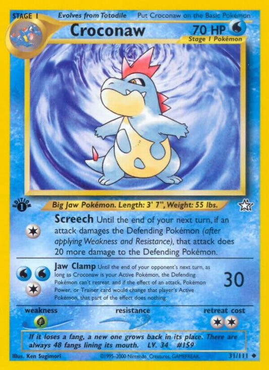 Pokemon Croconaw # 31 Neo Genesis