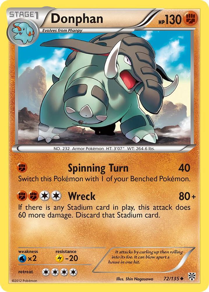 Pokemon Donphan 72/135 Plasma Storm