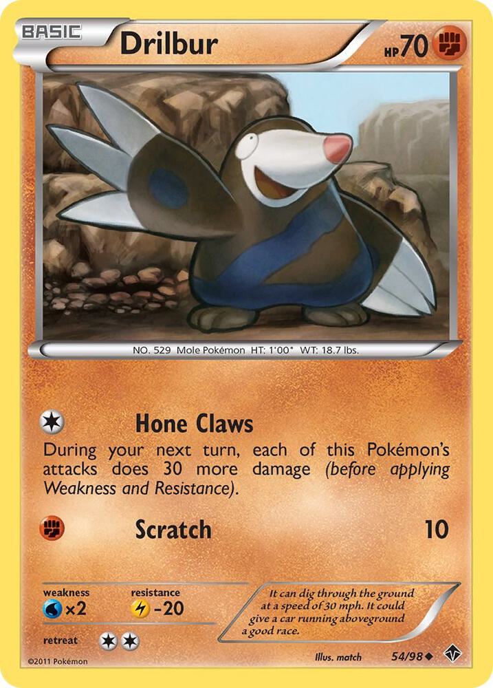 Pokemon Drilbur 54/98 Emerging Powers