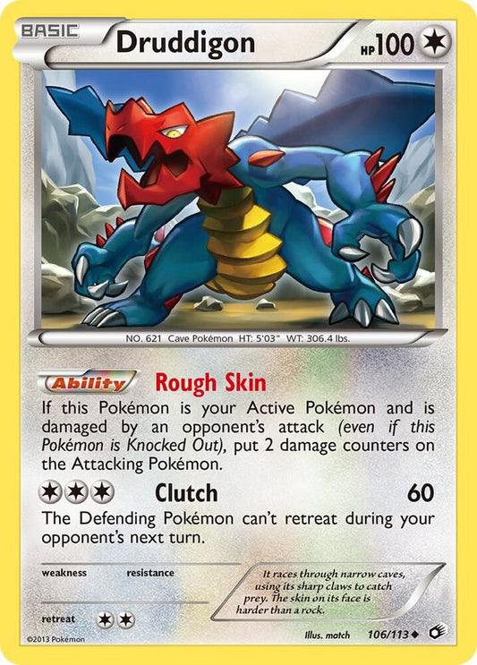 Pokemon Druddigon 106/113 Legendary Treasures