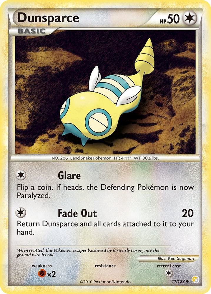 Pokemon Dunsparce 41/123 HeartGold & SoulSilver