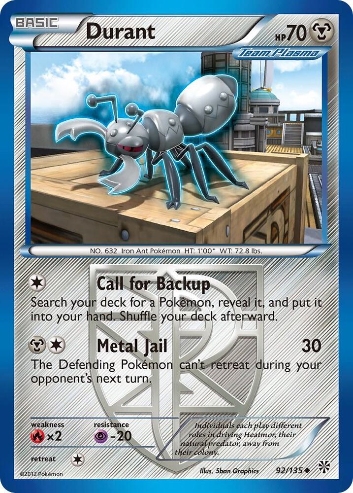Pokemon Durant 92/135 Plasma Storm