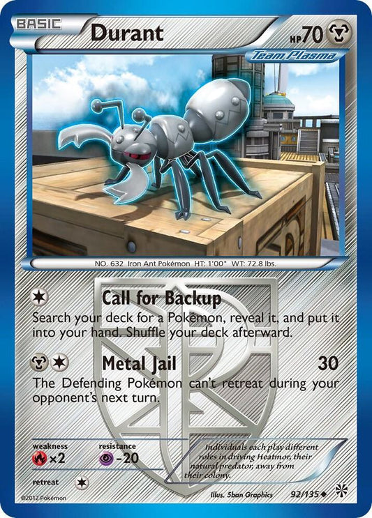 Pokemon Durant 92/135 Plasma Storm