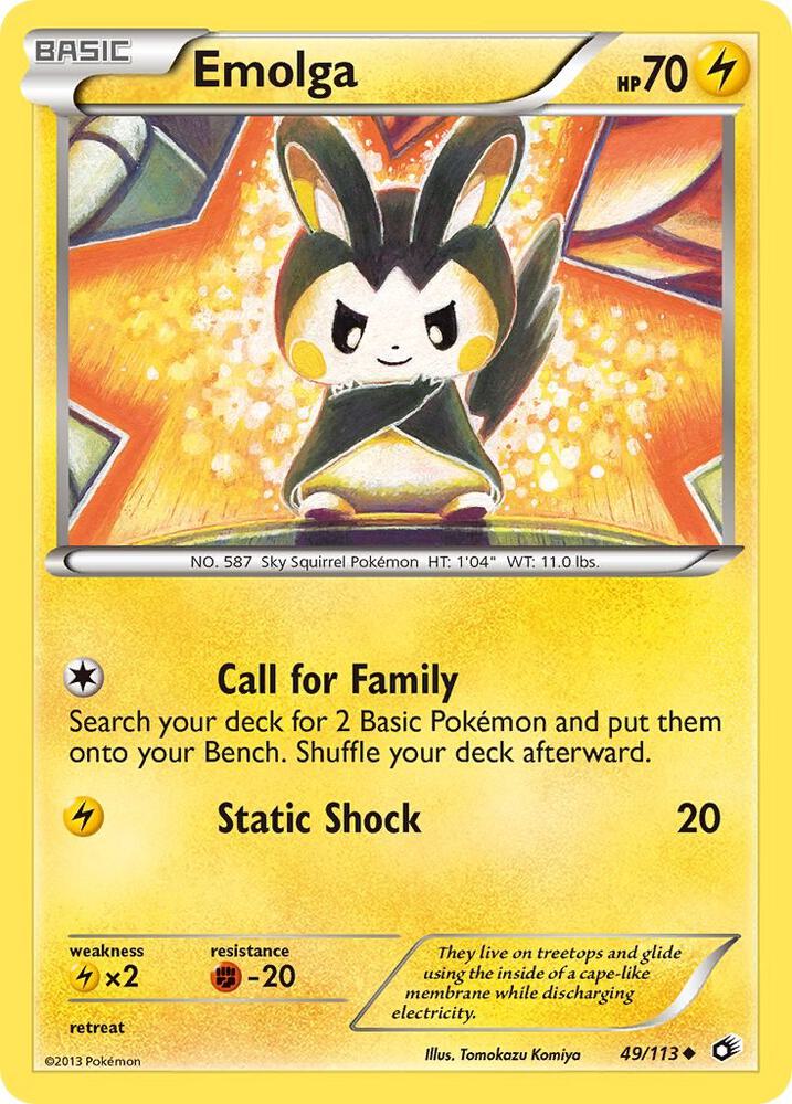 Pokemon Emolga 49/113 Legendary Treasures