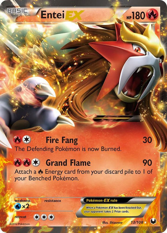 Pokemon Entei EX 13/108 Dark Explorers