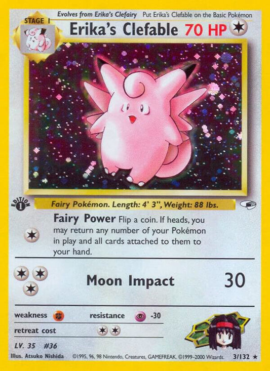 Pokemon Erika's Clefable 3/132 Gym Heroes