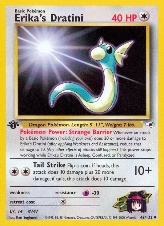 Pokemon Erika's Dratini 42/132 Gym Heroes