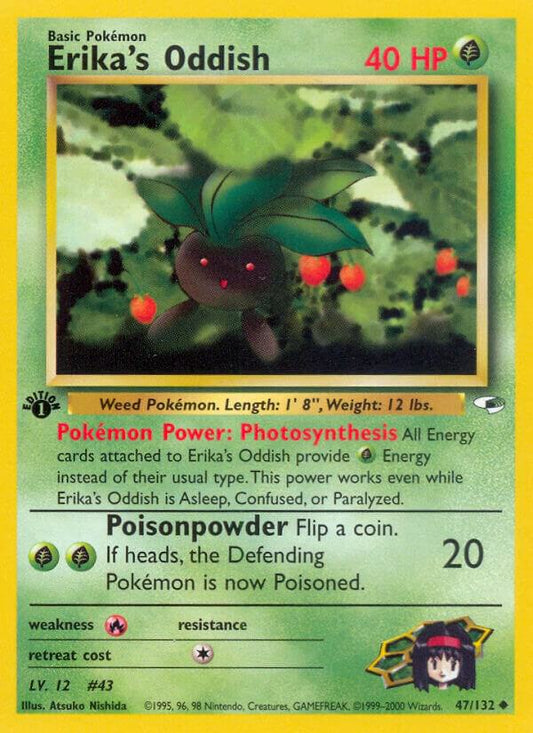 Pokemon Erika's Oddish 47/132 Gym Heroes