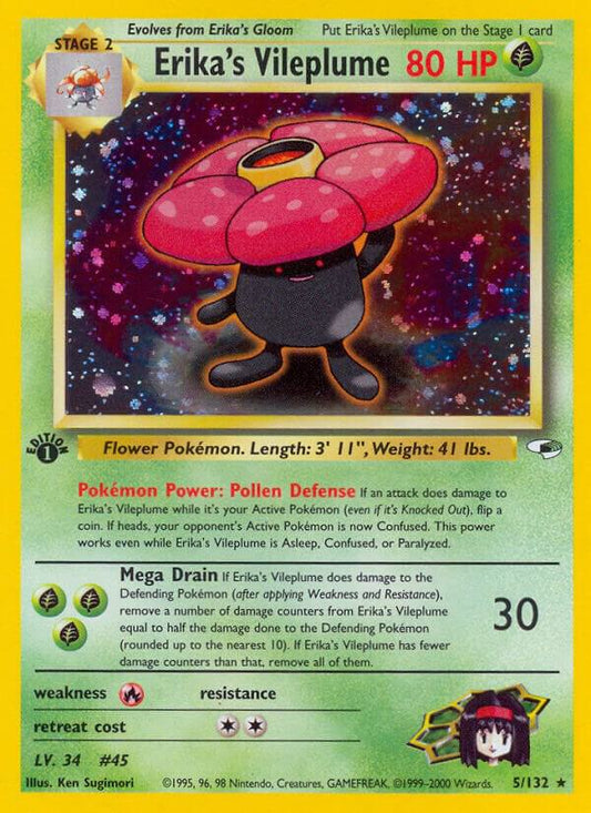 Pokemon Erika's Vileplume 5/132 Gym Heroes