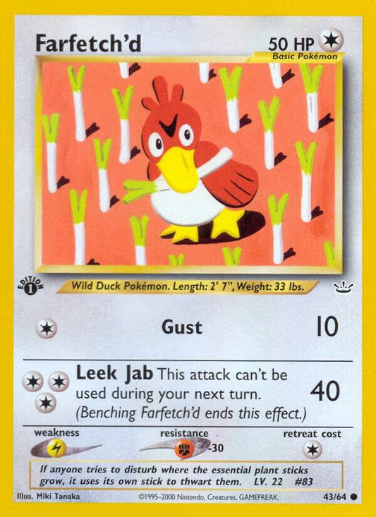 Pokemon Farfetch’d 43/64 Neo Revelation