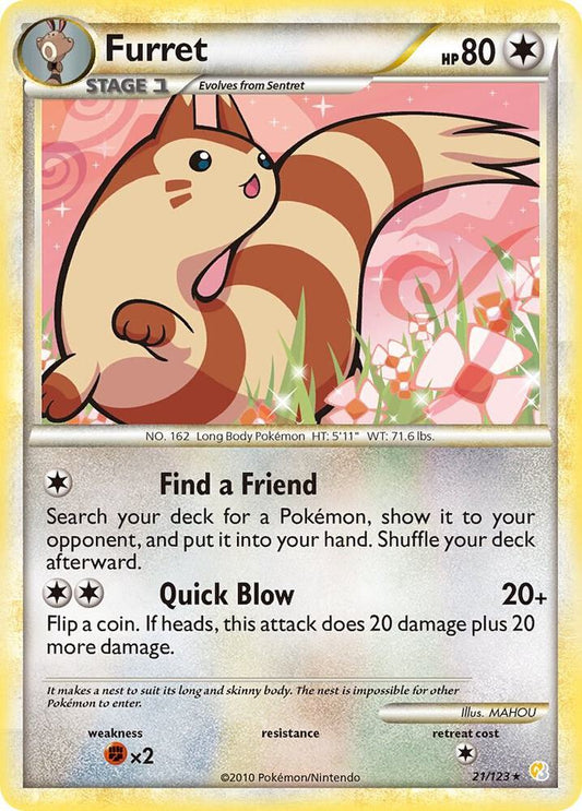 Pokemon Furret 21/123 HeartGold & SoulSilver