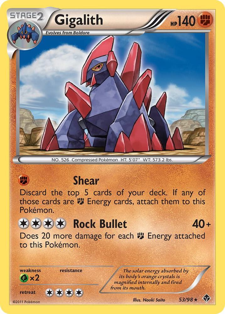 Pokemon Gigalith 53/98 Emerging Powers