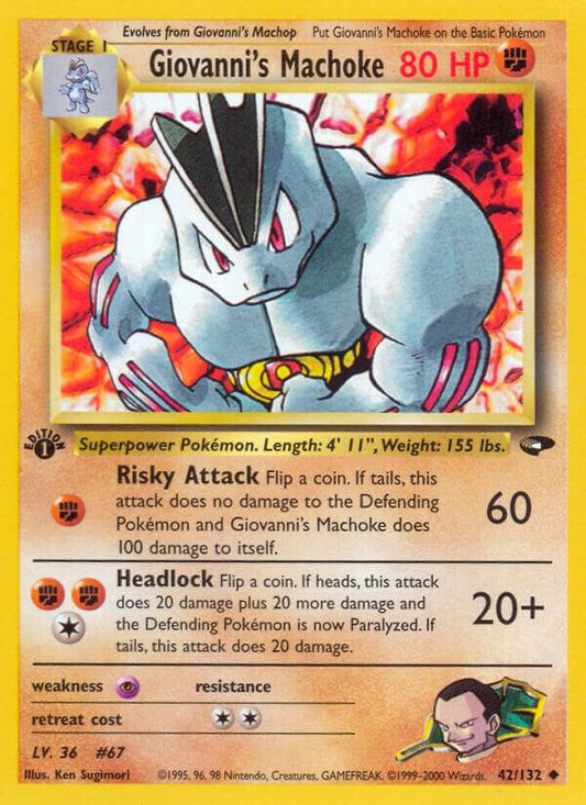 Pokemon  Giovanni's Machoke 42/132 Gym Challenge