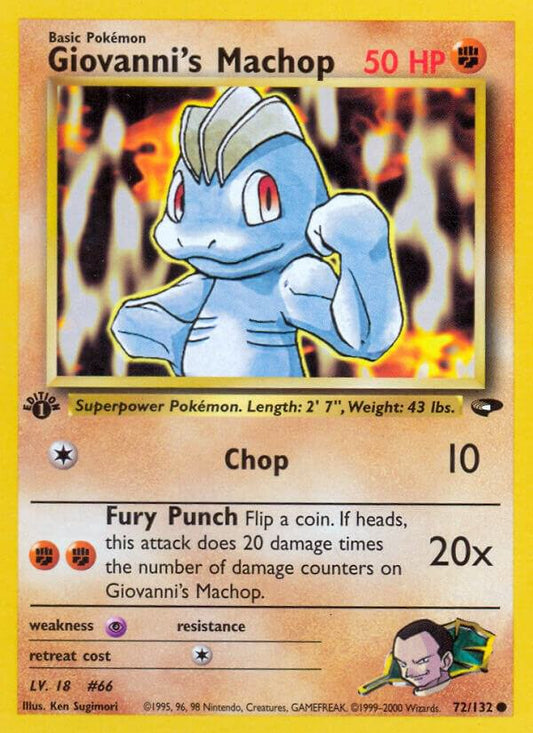 Pokemon  Giovanni's Machop 72/132 Gym Challenge