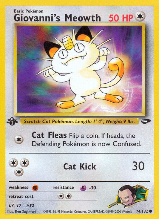 Pokemon  Giovanni's Meowth 74/132 Gym Challenge