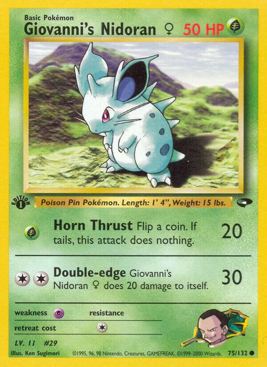 Pokemon  Giovanni's Nidoran F 75/132 Gym Challenge