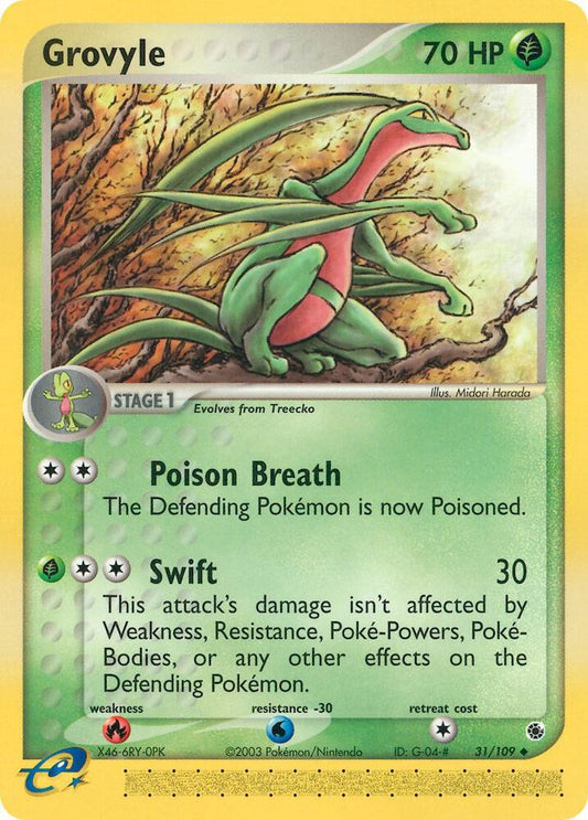 Pokemon Grovyle 31/109 EX Ruby & Sapphire