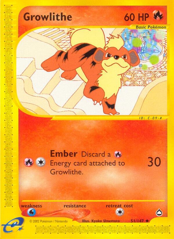 Pokemon Growlithe 51/147 Aquapolis