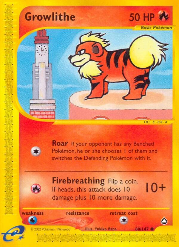 Pokemon Growlithe 80/147 Aquapolis