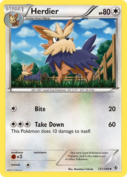 Pokemon Herdier 121/149 Boundaries Crossed