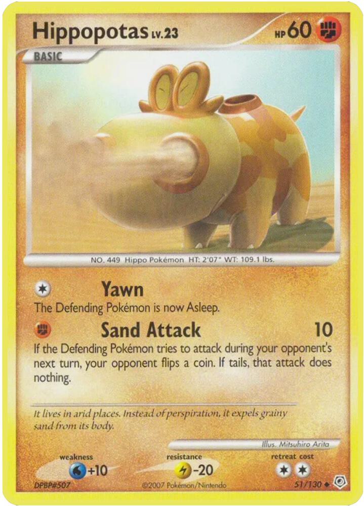 Pokemon Hippopotas 51/130 Diamond & Pearl