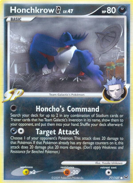 Pokemon Honchkrow G 77/127 Platinum