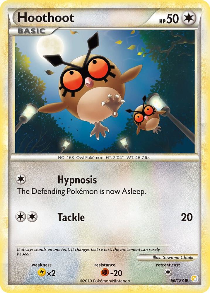 Pokemon Hoothoot 66/123 HeartGold & SoulSilver