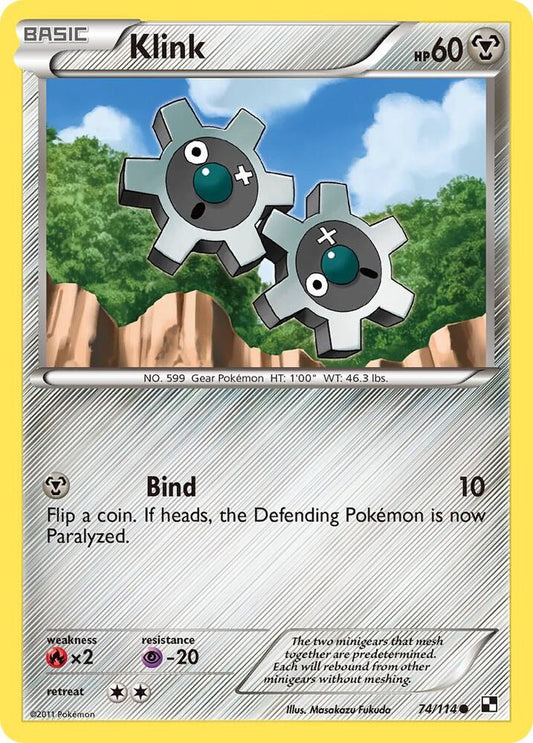Pokemon Klink 74/114 Black & White