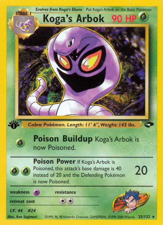 Pokemon  Koga's Arbok 25/132 Gym Challenge