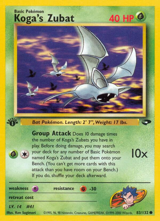 Pokemon  Koga's Zubat 83/132 Gym Challenge