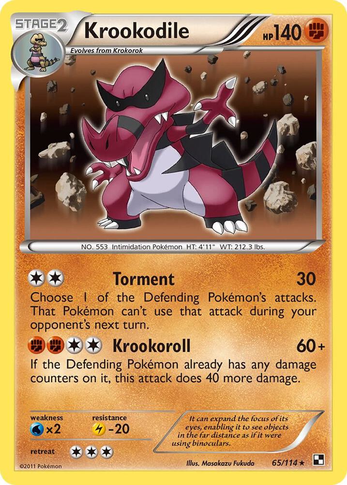Pokemon Krookodile 65/114 Black & White