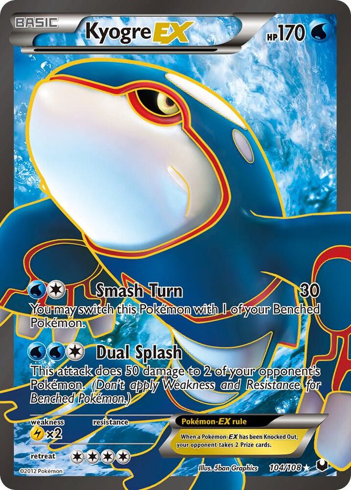 Pokemon Kyogre EX 104/108 Dark Explorers
