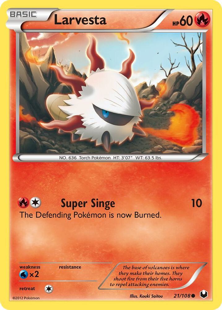 Pokemon Larvesta 21/108 Dark Explorers