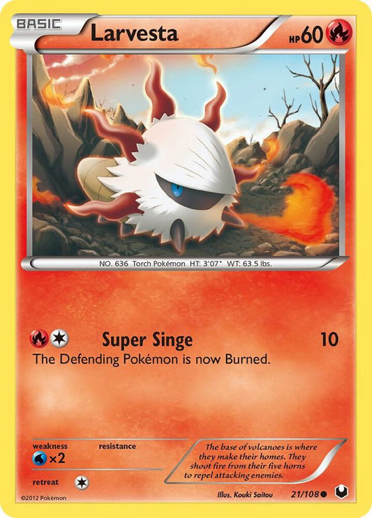 Pokemon Larvesta 21/108 Dark Explorers
