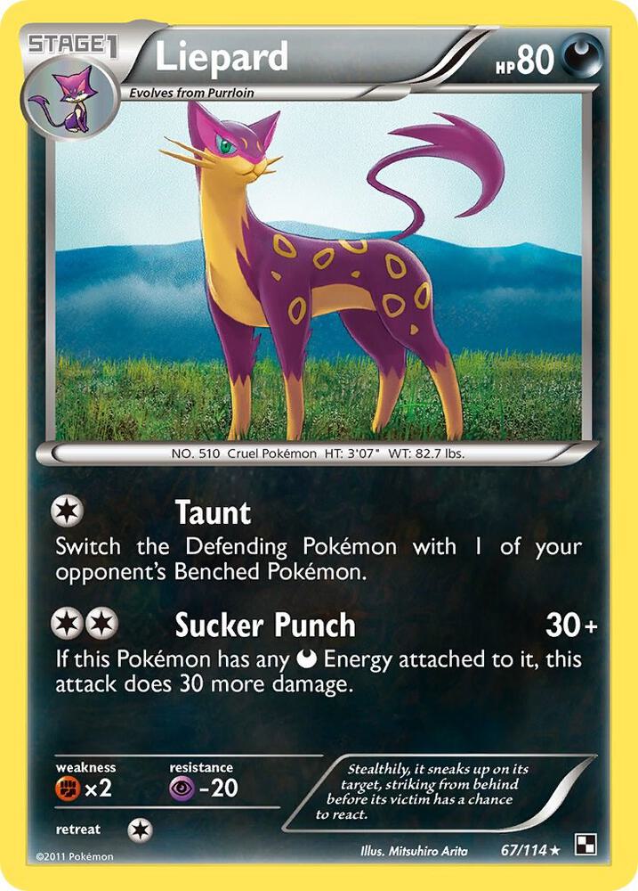 Pokemon Liepard 67/114 Black & White