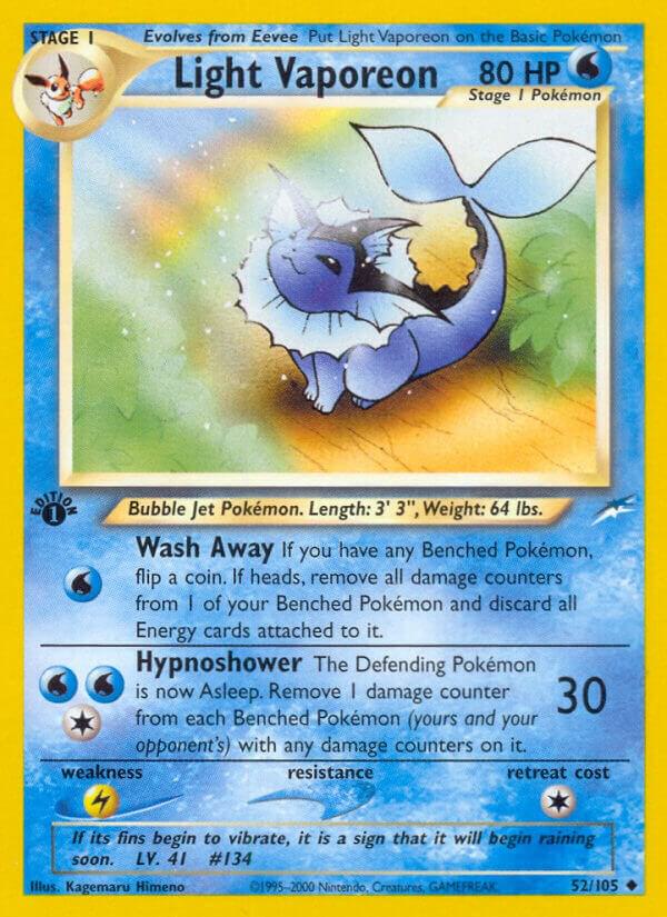 Pokemon Light Vaporeon 52/105 Neo Destiny