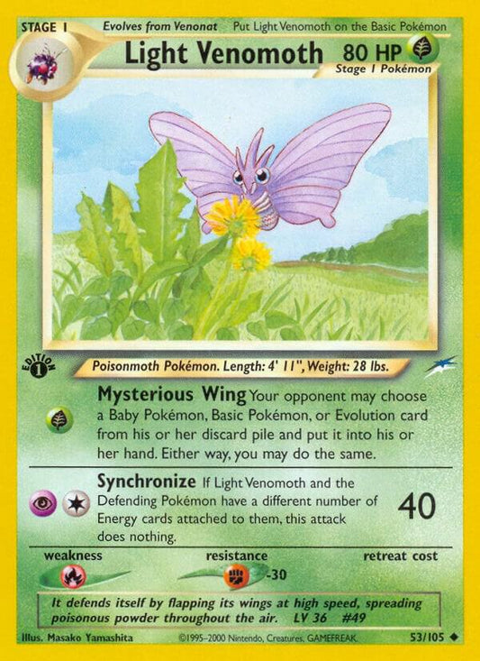 Pokemon Light Venomoth 53/105 Neo Destiny