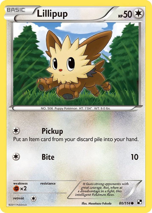 Pokemon Lillipup 80/114 Black & White