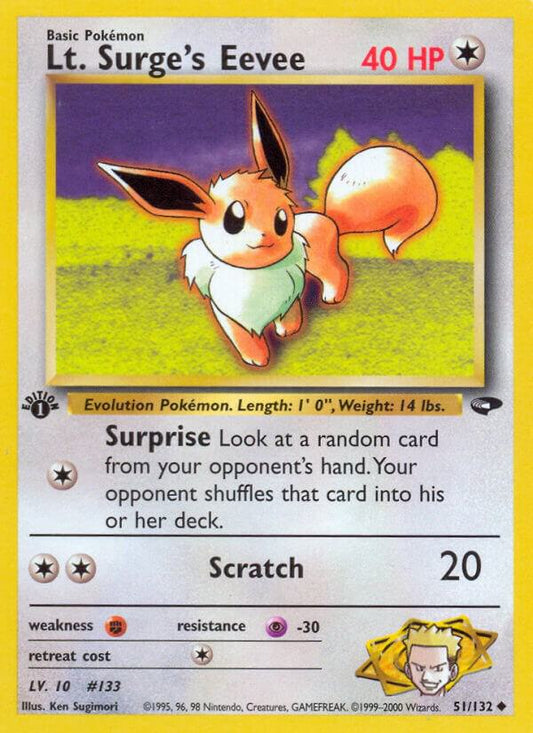Pokemon  Lt. Surge's Eevee 51/132 Gym Challenge