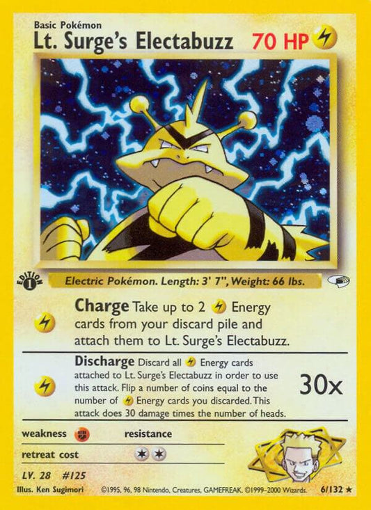 Pokemon Lt. Surge's Electabuzz 6/132 Gym Heroes