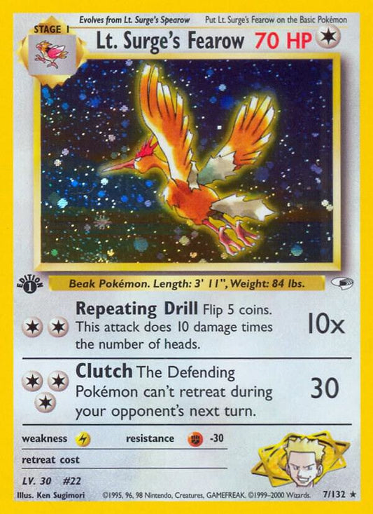 Pokemon Lt. Surge's Fearow 7/132 Gym Heroes