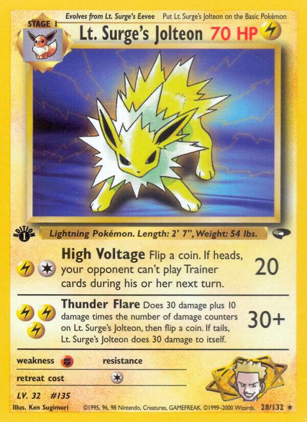 Pokemon  Lt. Surge's Jolteon 28/132 Gym Challenge