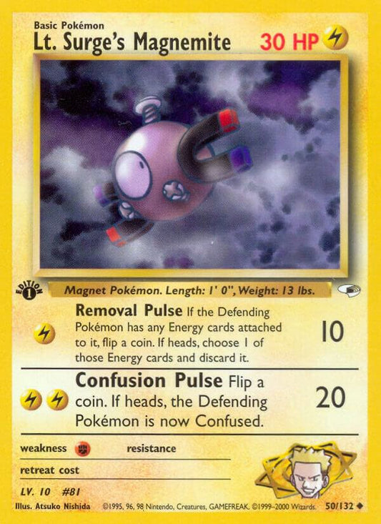 Pokemon Lt. Surge's Magnemite 50/132 Gym Heroes