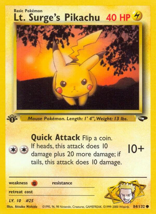 Pokemon  Lt. Surge's Pikachu 84/132 Gym Challenge