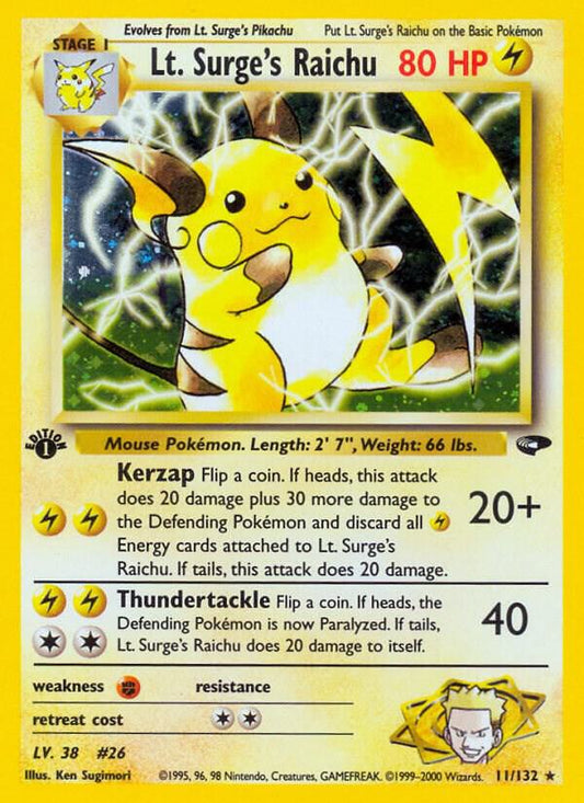 Pokemon  Lt. Surge's Raichu 11/132 Gym Challenge