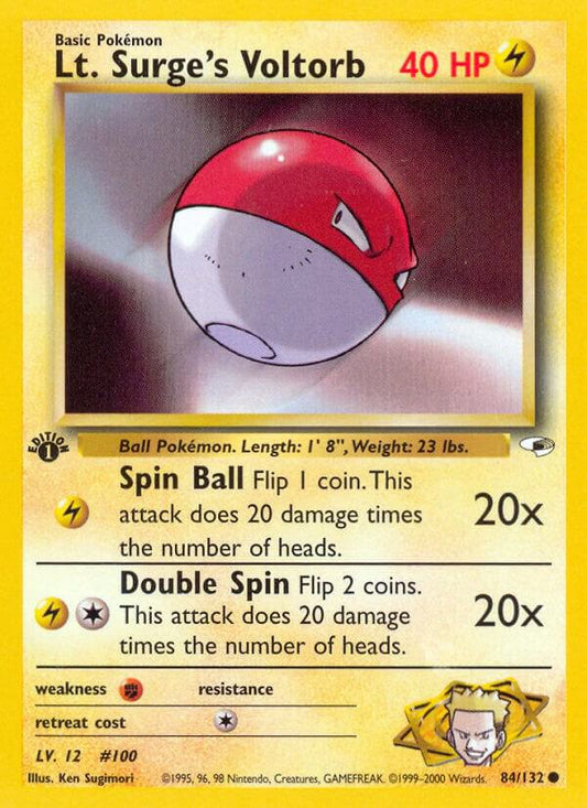 Pokemon Lt. Surge's Voltorb 84/132 Gym Heroes