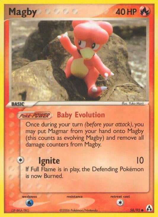Pokemon Magby 58/92 Legend Maker