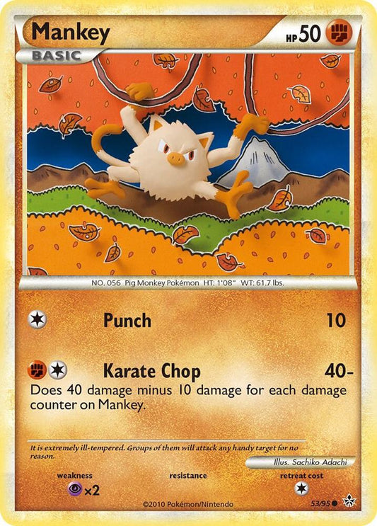Pokemon Mankey 53/95 Unleashed