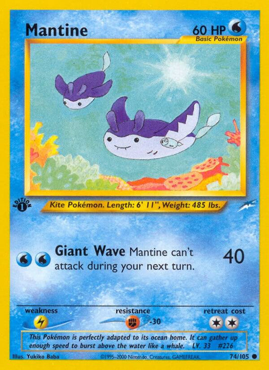 Pokemon Mantine 74/105 Neo Destiny